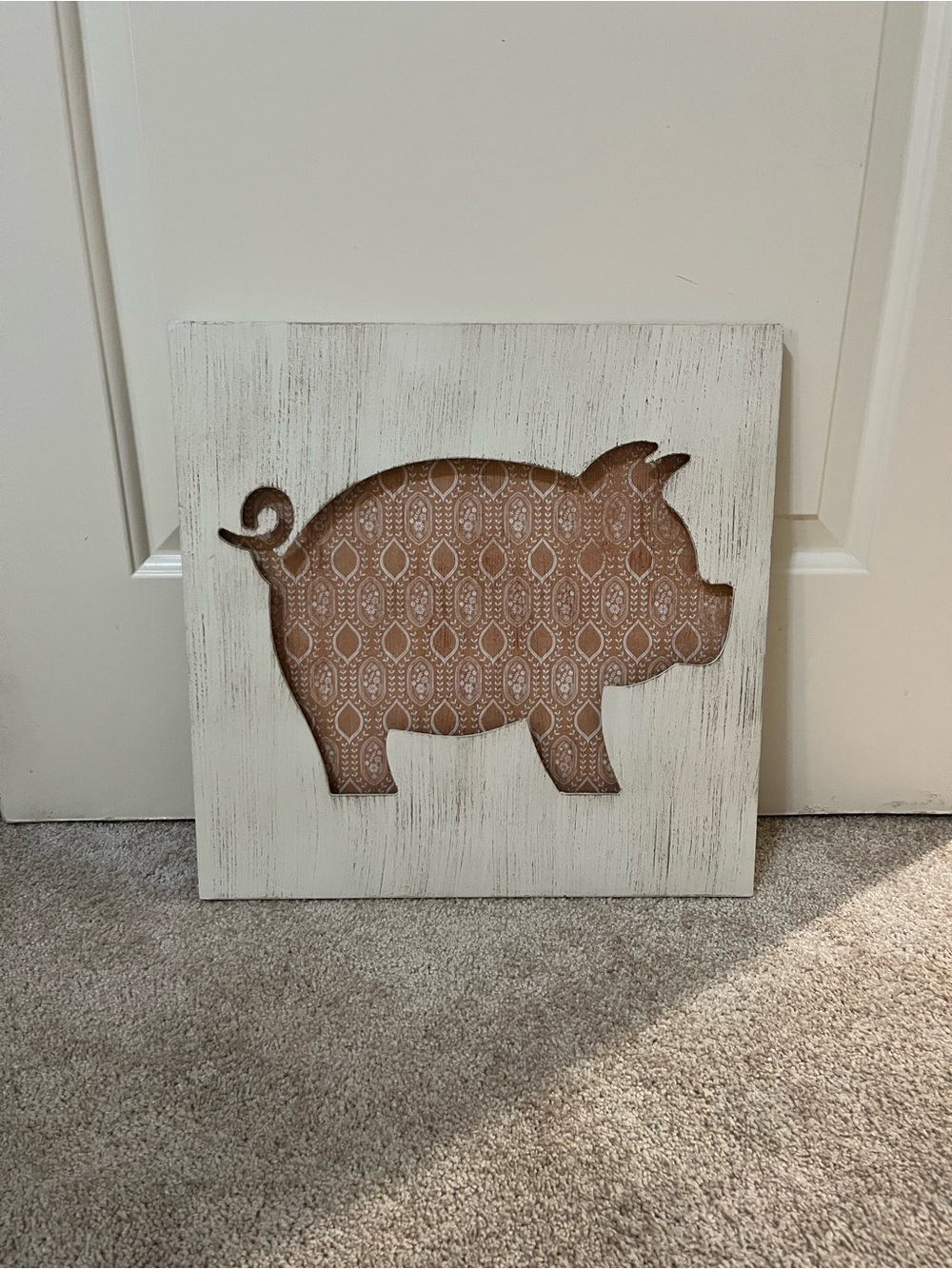 Rustic Pig Silhouette Wall Art - Neutral Farmhouse Decor